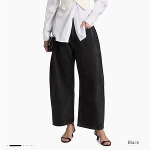 Good American Good Extreme Barrel Jeans Black Wide-Leg Pants Sz 30 10